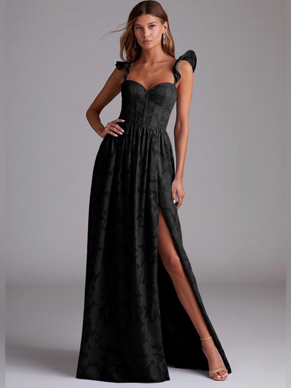Azazie Denisse Bridesmaid Dress Black Maxi Dress